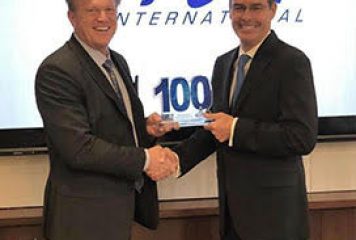 Jim Garrettson, CEO of Executive Mosaic, Presents George Krivo His Second Wash100 Award