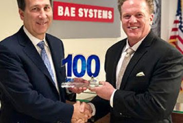 Jim Garrettson, CEO of Executive Mosaic, Presents Al Whitmore, President of I&S Sector for BAE Systems’ U.S. Arm, His Second Consecutive Wash100 Award