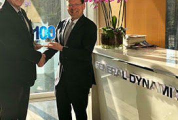 Jim Garrettson, CEO of Executive Mosaic, Presents Chris Marzilli, Executive Vice President of General Dynamics, His Third Wash100 Award