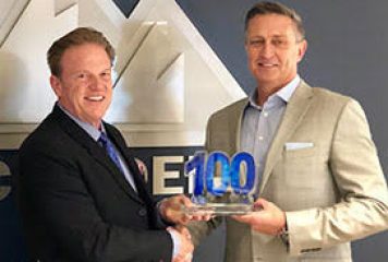 Jim Garrettson, CEO of Executive Mosaic, Presents Mark Gray, President & CEO of ASRC Federal, His Fifth Wash100 Award