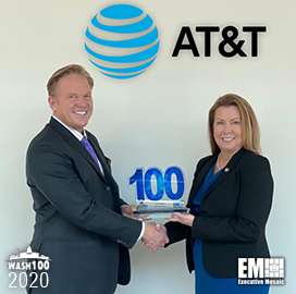 Jill Singer, VP of National Security for AT&T’s Global Public Sector, Receives Fifth Wash100 Award From Jim Garrettson, CEO of Executive Mosaic