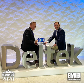 Kevin Plexico, SVP of Information Solutions for Deltek, Receives First Wash100 Award From Jim Garrettson, CEO of Executive Mosaic
