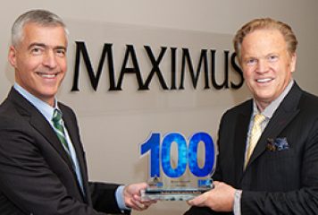 Bruce Caswell, President and CEO of Maximus, Receives Second Consecutive Wash100 Award From Jim Garrettson, CEO of Executive Mosaic
