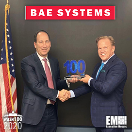 Al Whitmore, President of BAE I&S Sector, Receives Third Wash100 Award From Jim Garrettson, CEO of Executive Mosaic