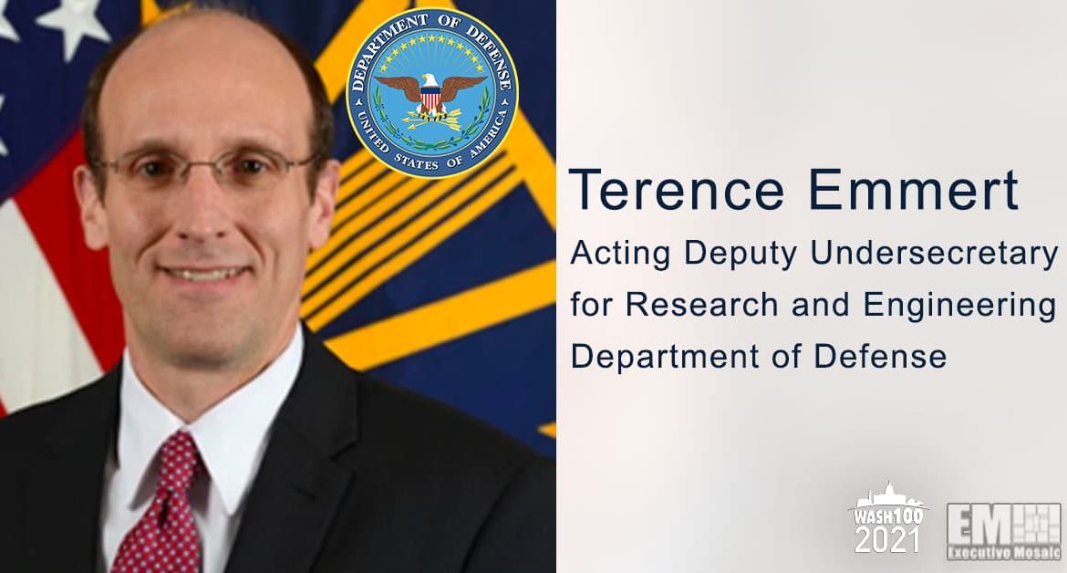 Terence Emmert, Acting DOD Deputy Undersecretary for Research and Engineering, Receives First Wash100 Award