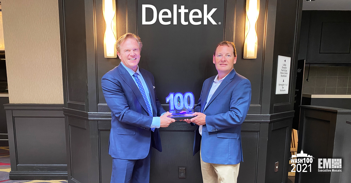 Executive Mosaic CEO Jim Garrettson Presents Second Consecutive Wash100 Award to GovCon Expert Kevin Plexico, Deltek SVP of Information Solutions