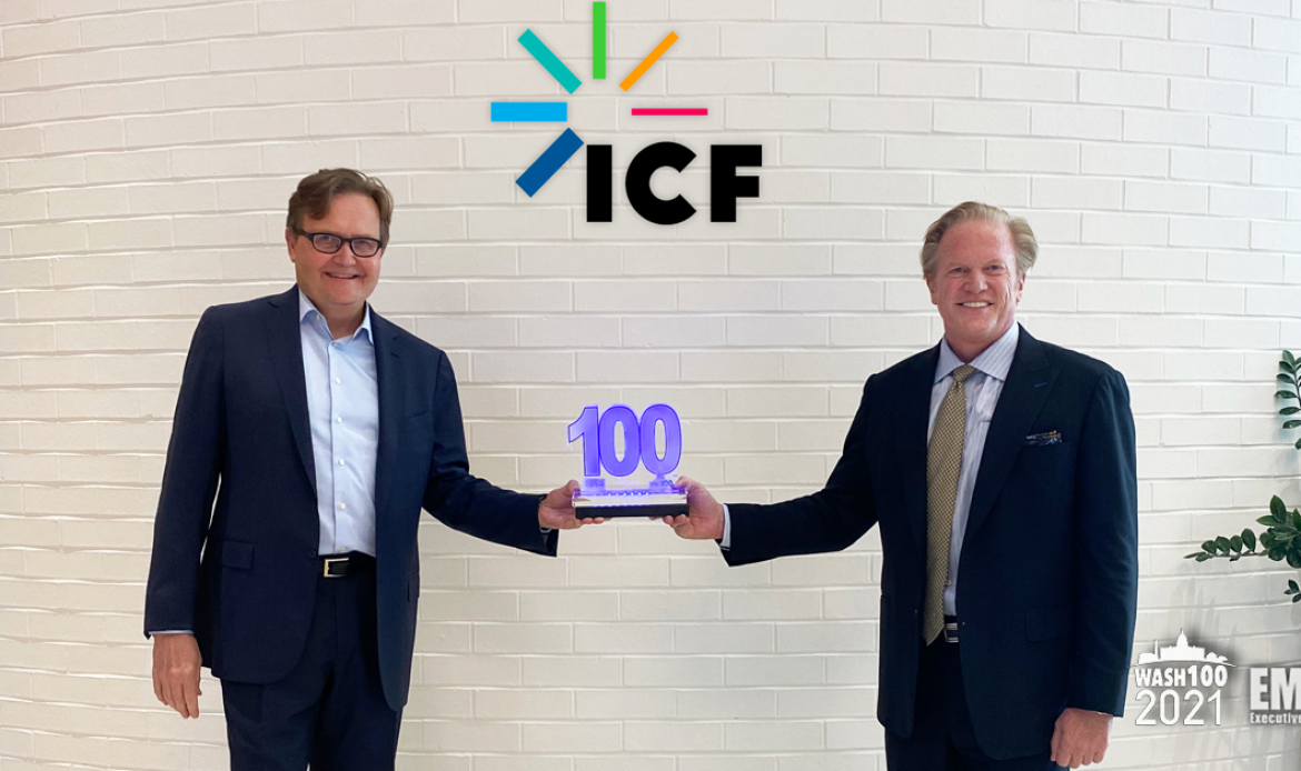 ICF CEO John Wasson Receives Second Consecutive Wash100 Award From Executive Mosaic CEO Jim Garrettson