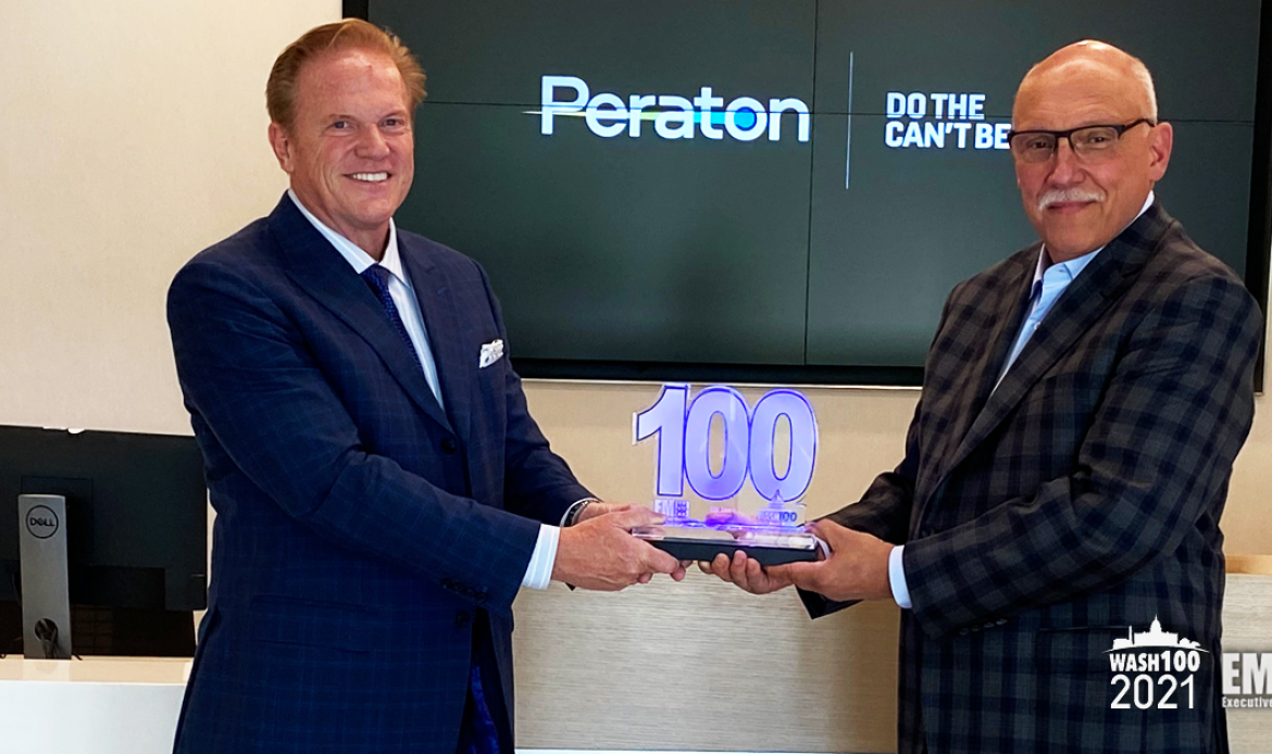 Peraton CEO Stu Shea Presented Fifth Wash100 Award By Executive Mosaic CEO Jim Garrettson