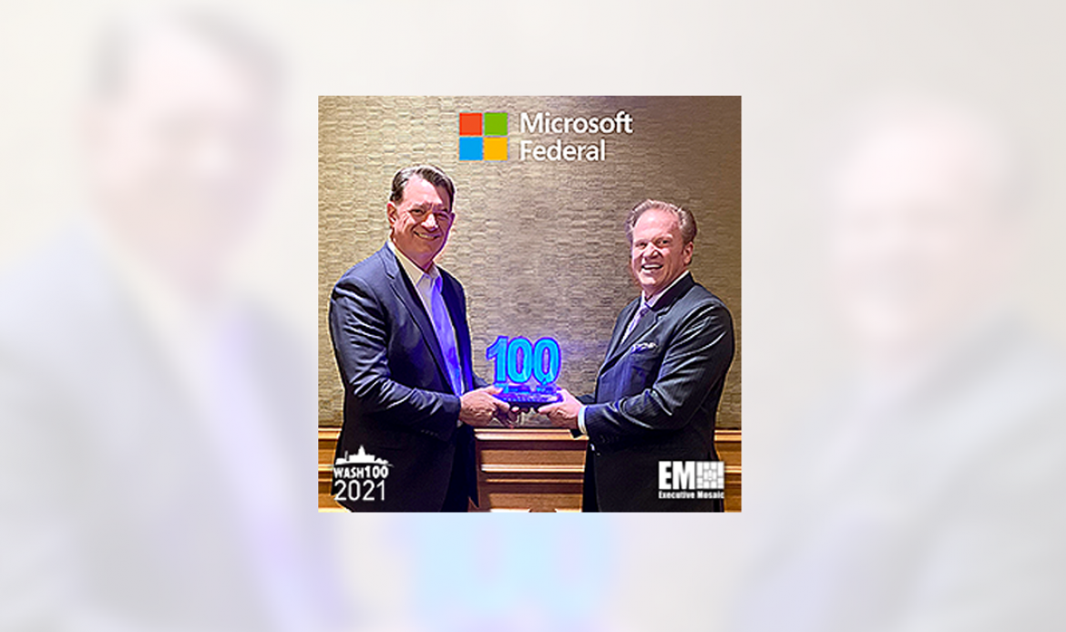 Microsoft Federal President Rick Wagner Presented Fourth Consecutive Wash100 Award By Executive Mosaic CEO Jim Garrettson