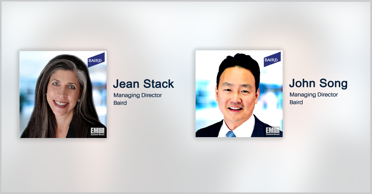 Baird Managing Directors John Song, Jean Stack Host 2021 Government & Defense Conference Detailing M&A Market Insights
