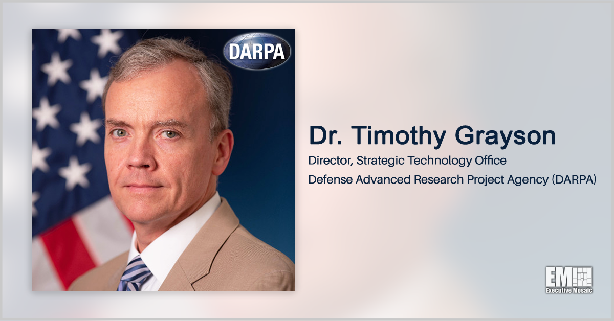 DARPA’s Timothy Grayson Talks Monolith Busting in Keynote Address at Potomac Officers Club’s AI Event DARPA’s Timothy Grayson Talks Monolith Busting in Keynote Address at Potomac Officers Club’s AI Event