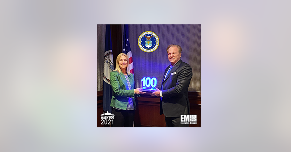 Department of the Air Force CIO Lauren Knausenberger Receives 2021 Wash100 Award From Executive Mosaic CEO Jim Garrettson