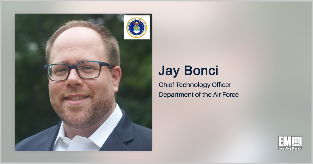 Air Force CTO Jay Bonci Delivers Closing Keynote Address to POC’s IT Modernization and Digital Transformation Forum Air Force CTO Jay Bonci Delivers Closing Keynote Address to POC’s IT Modernization and Digital Transformation Forum