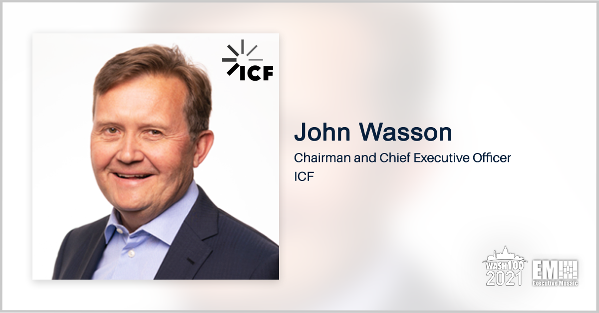 Executive Spotlight With ICF CEO John Wasson Highlights Company’s ESAC Acquisition, Public Health Focus