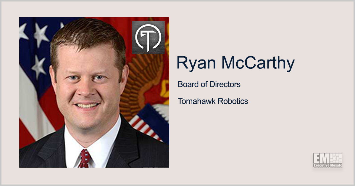 Former Army Secretary Ryan McCarthy Joins Tomahawk Robotics Board - Image