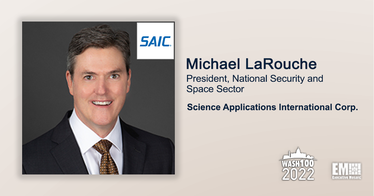 Michael LaRouche, SAIC NSS Sector President, Gets 2nd Wash100 Recognition