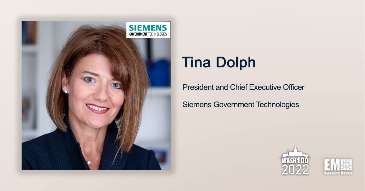 Tina Dolph, Siemens Government Technologies President & CEO, Named to 2022 Wash100 for Leadership in Smart Infrastructure and Energy Management