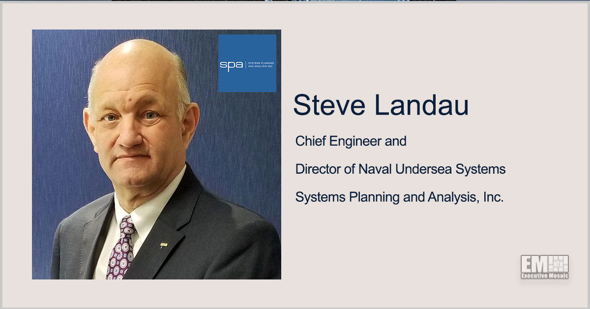 Former Navy Civilian Officer Steve Landau Named SPA Chief Engineer