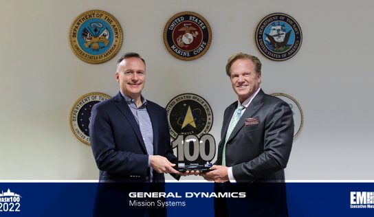 Chris Brady, President of General Dynamics Mission Systems, Receives 3rd Consecutive Wash100 Award From Executive Mosaic CEO Jim Garrettson