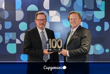 Executive Mosaic CEO Jim Garrettson Presents Doug Lane, CEO of Capgemini Government Solutions, His 2022 Wash100 Award