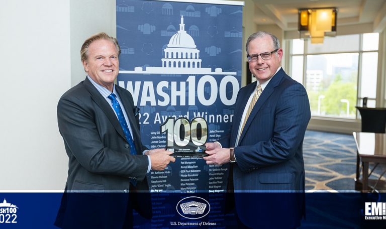 DOD CIO John Sherman Presented 1st Wash100 Award by Executive Mosaic ...