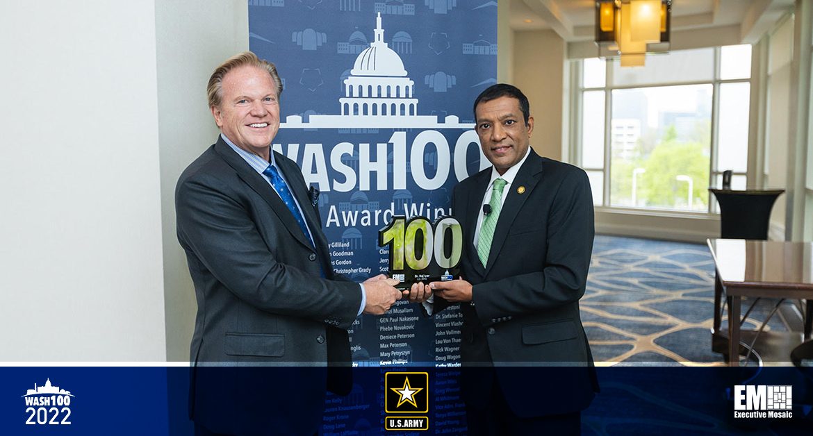 Army CIO Raj Iyer Presented 2nd Consecutive Wash100 Award By Executive Mosaic CEO Jim Garrettson