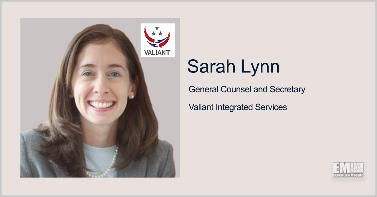 Former Peraton Legal Exec Sarah Lynn Joins Valiant as General Counsel & Secretary; Dan Corbett Quoted