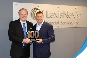 Executive Mosaic CEO Jim Garrettson Presents 3rd Wash100 Award to Haywood Talcove, CEO of LexisNexis Risk Solutions Government