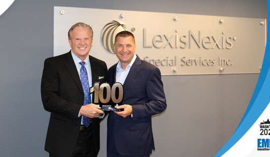 Executive Mosaic CEO Jim Garrettson Presents 3rd Wash100 Award to Haywood Talcove, CEO of LexisNexis Risk Solutions Government