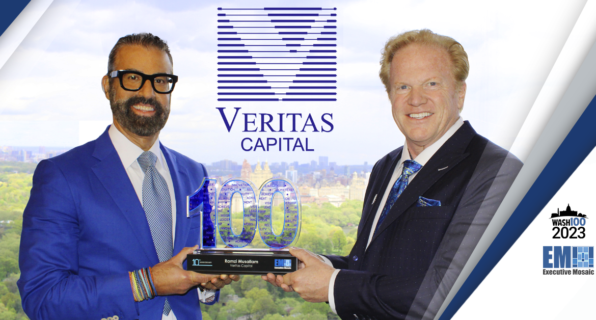 Executive Mosaic’s Jim Garrettson Visits Veritas Capital’s Ramzi Musallam in NYC to Deliver 2023 Wash100 Award
