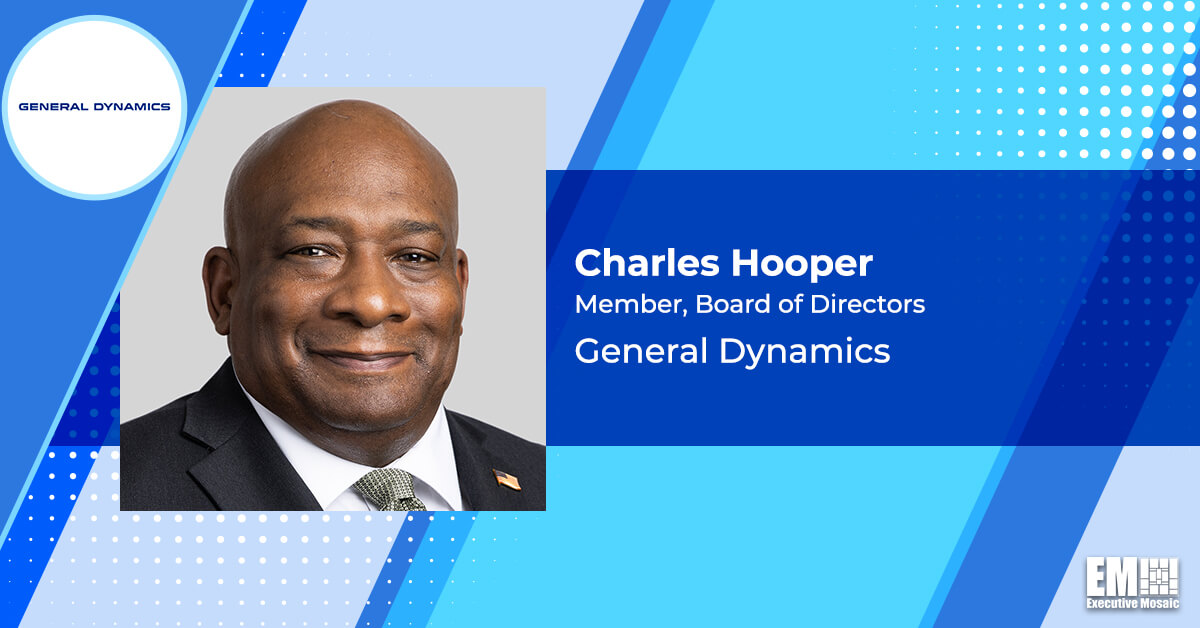 Former DSCA Director Charles Hooper Appointed to General Dynamics Board