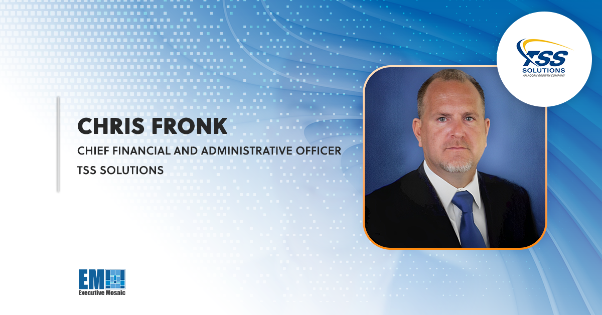 Former L3Harris Finance Director Chris Fronk Becomes Chief Financial & Administrative Officer at TSS Solultions