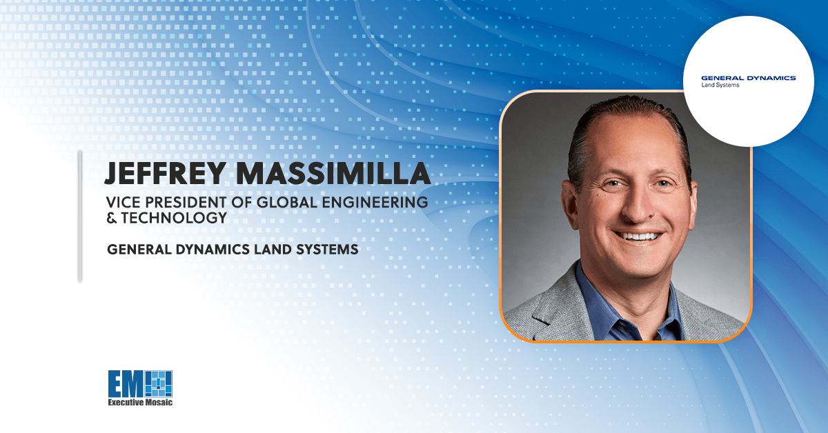 Jeffrey Massimilla Named VP of Global Engineering & Technology at General Dynamics Land Systems