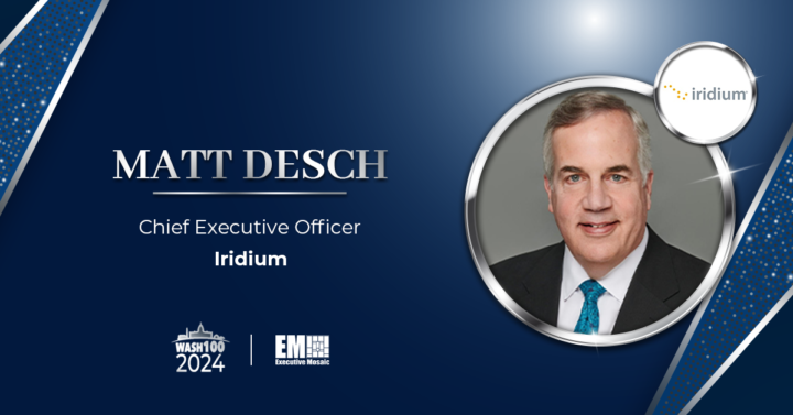 Iridium CEO Matt Desch Secures 10th Wash100 Award for Driving Company Growth Streak, Prioritizing Service Innovation