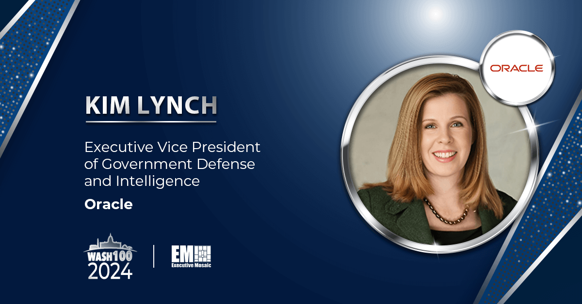 Oracle’s Kim Lynch Honored With 2024 Wash100 Award for Expanding Federal Market Reach & Advancing Cloud Technology