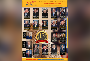 Top DOD Leaders to Speak at McAleese’s 15th Annual Defense Programs Conference