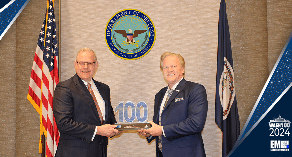 DOD CIO John Sherman Accepts 2024 Wash100 Award from Executive Mosaic CEO Jim Garrettson