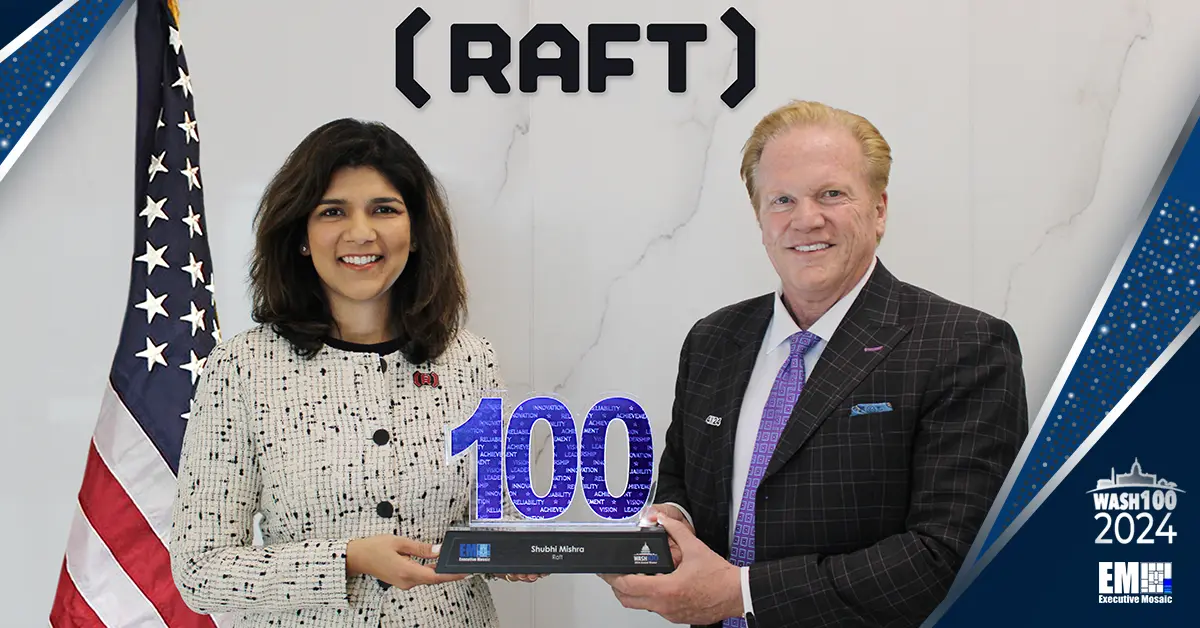 Raft CEO Shubhi Mishra Receives 2024 Wash100 Award
