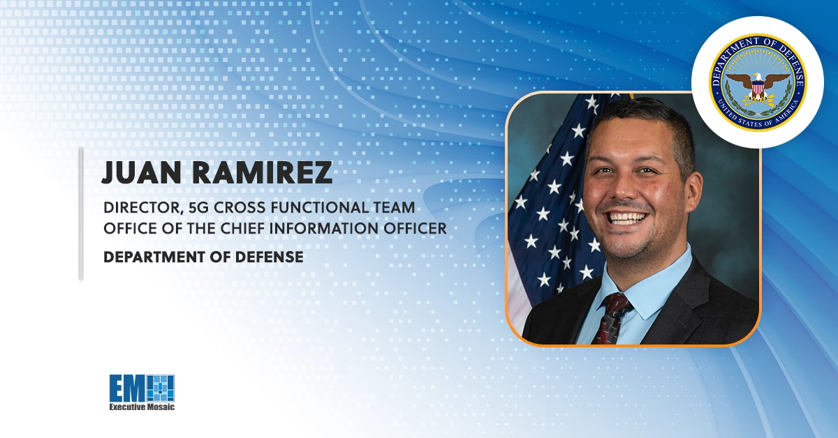 Pentagon 5G CFT Director Juan Ramirez to Keynote POC’s 2024 5G Forum Pentagon 5G CFT Director Juan Ramirez to Keynote POC’s 2024 5G Forum