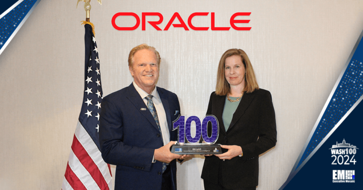Oracle’s Kim Lynch Accepts 2024 Wash100 Award