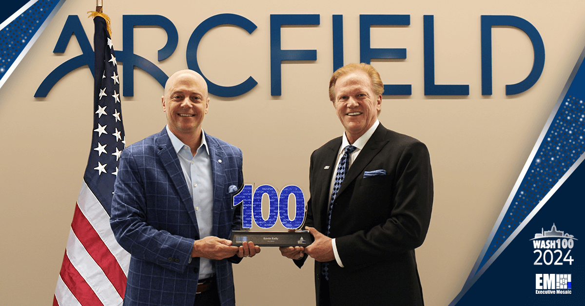 Arcfield’s Kevin Kelly Presented With 2024 Wash100 Award