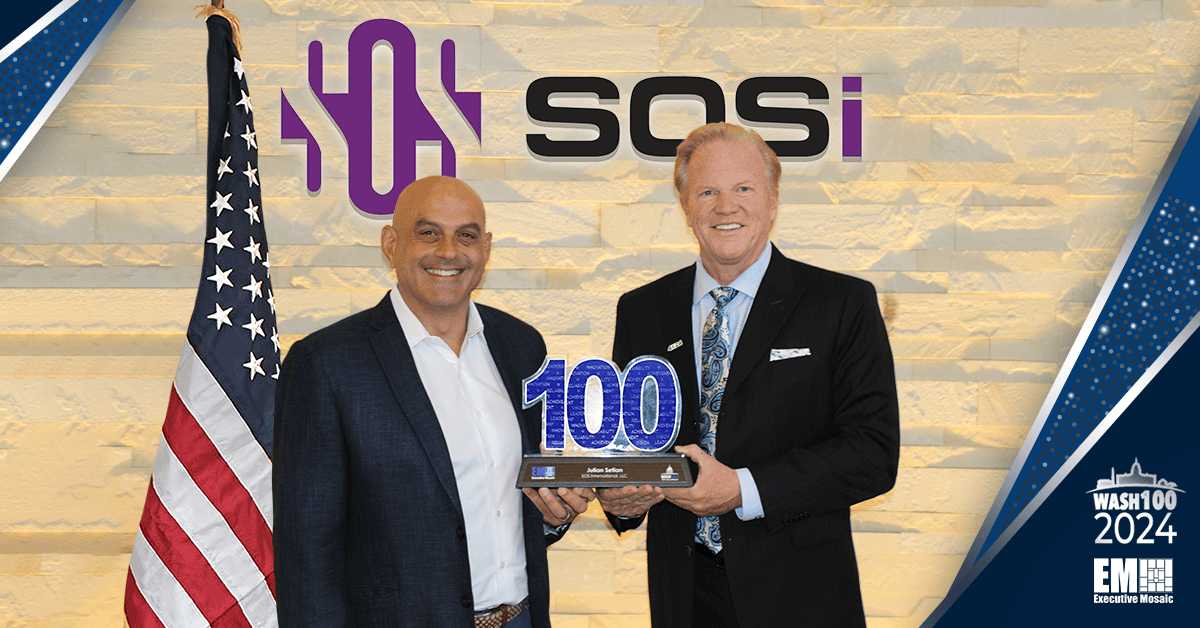 Julian Setian of SOSi Presented With 2024 Wash100 Award Julian Setian of SOSi Presented With 2024 Wash100 Award