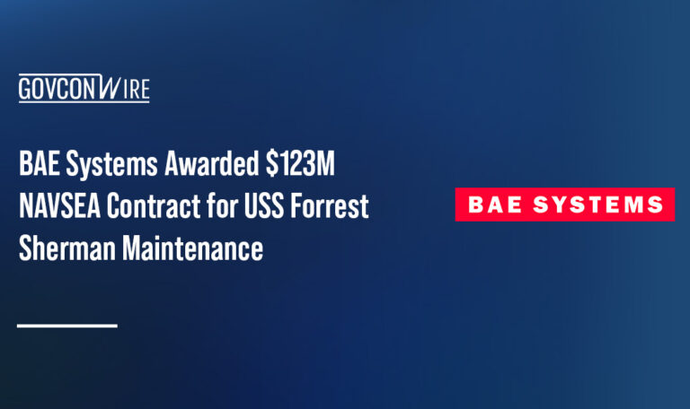 BAE Systems logo. BAE Systems has been awarded a contract by NAVSEA for the maintenance of the USS Forrest Sherman.