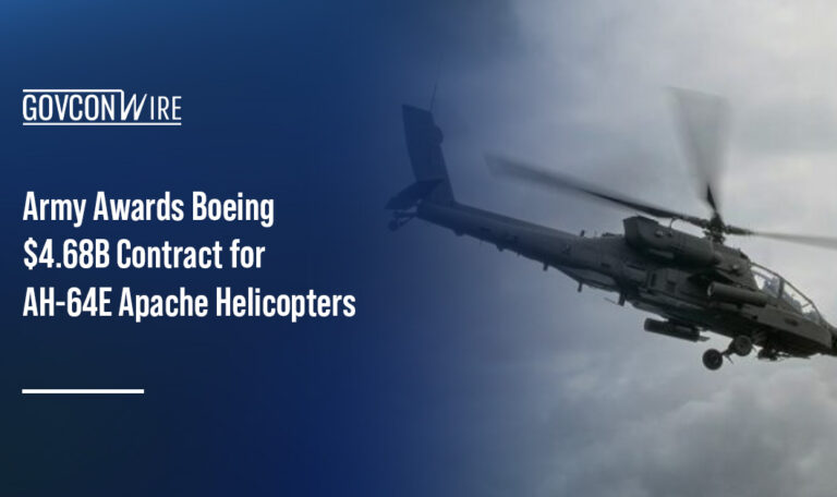 Boeing's logo. Boeing has secured a new contract from the Army for AH-64E Apache helicopters