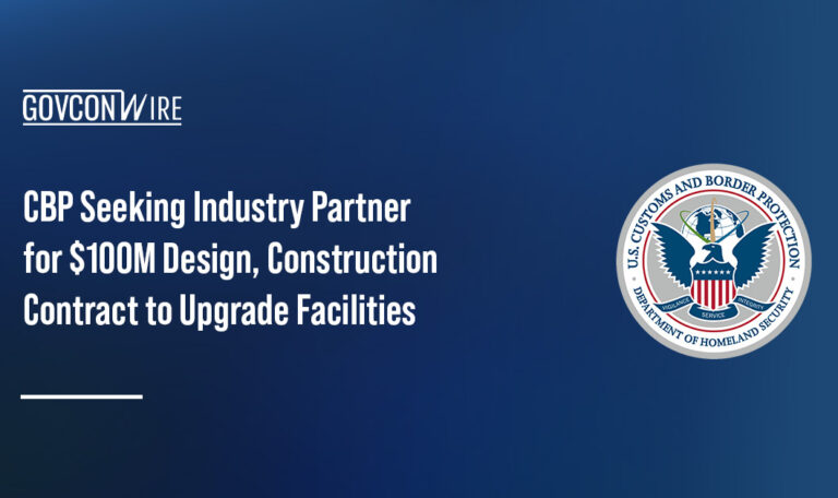 The official seal of the Customs and Border Protection. CBP issued a notice for its $100 million construction contract