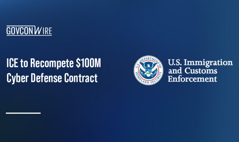 Immigration and Customs Enforcement's logo. ICE issued a notice on its upcoming cyber support acquisition.