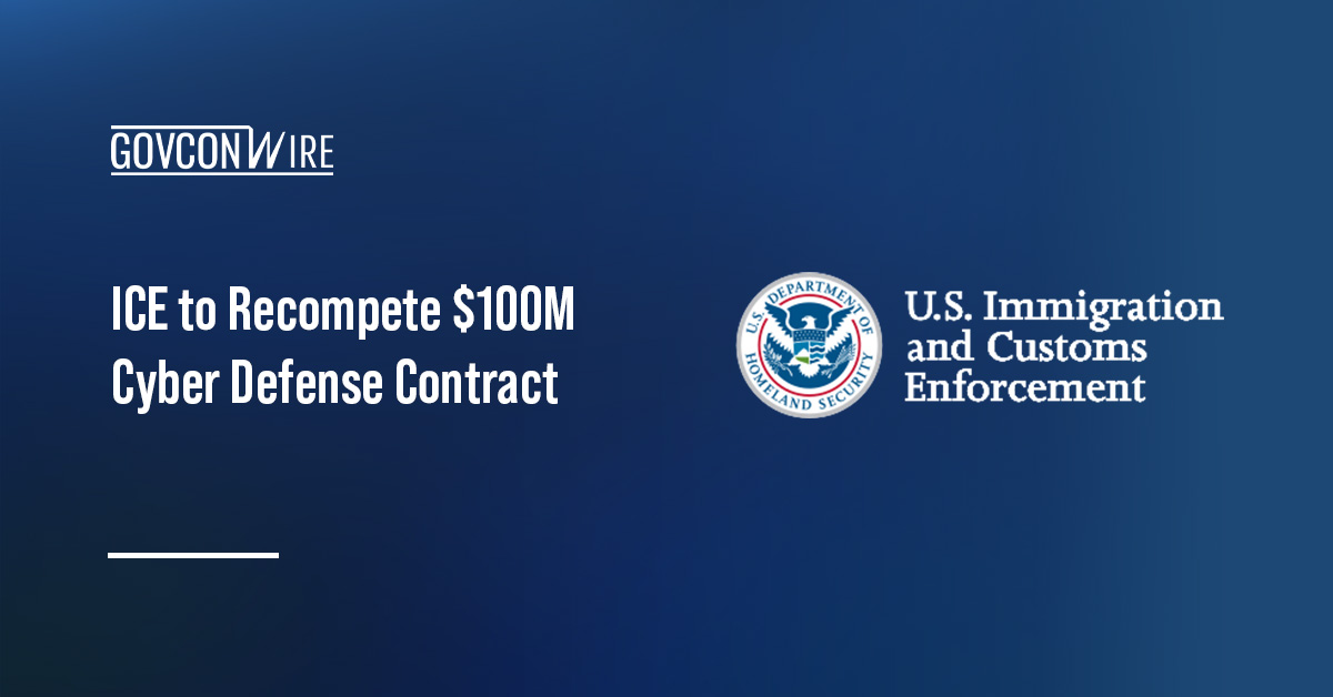 Immigration and Customs Enforcement's logo. ICE issued a notice on its upcoming cyber support acquisition.