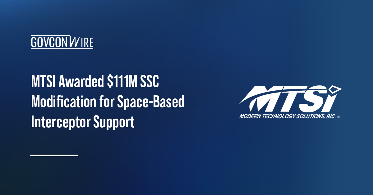 MTSI logo. MTSI secures a $111 million SSC contract modification to support the space-based interceptor effort.