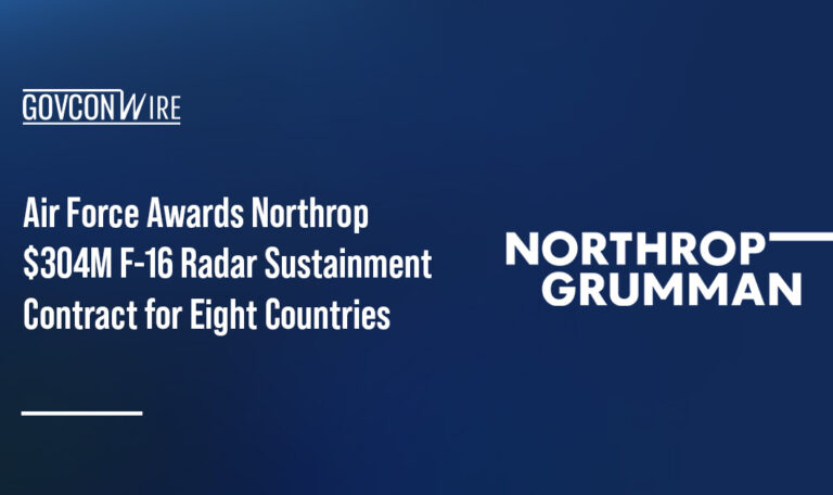Northrop Grumman logo. The Air Force awarded Northrop a contract to repair radar components used on allied F-16 fleets.