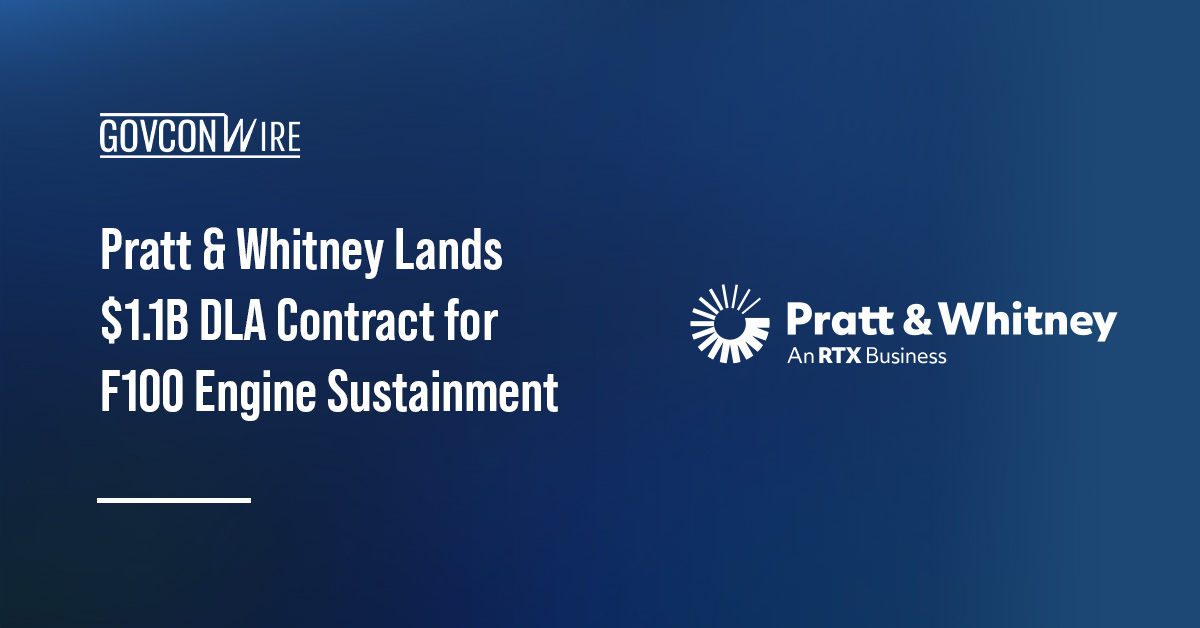 Pratt & Whitney Lands $1.1B DLA Contract for F100 Engine Sustainment Pratt & Whitney logo. DLA awarded Pratt & Whitney a $1.09B sole-source contract for F100 engine parts.